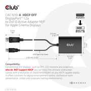 CLUB3D CAC-1010-A videokabeladapter 0,6 m DisplayPort DVI-D + USB Svart