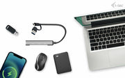 i-tec CAHUBMETALMINI4 gränssnittshubbar USB 3.2 Gen 1 (3.1 Gen 1) Type-A + Type-C