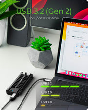 ICY BOX IB-180MC-C31 SSD-inkapsling Svart M.2