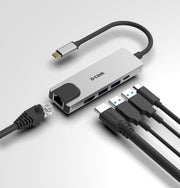 D-Link DUB-M520 dockningsstationer för bärbara datorer Kabel Thunderbolt 3 Aluminium