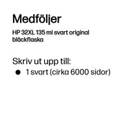 HP 32XL 135 ml svart original bläckflaska - Termisk bläckstråle