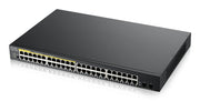 Zyxel GS1900-48HPv2 hanterad L2 Gigabit Ethernet (10/100/1000) Strömförsörjning via