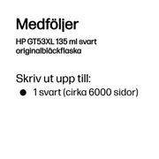 HP GT53XL 135 ml svart originalbläckflaska