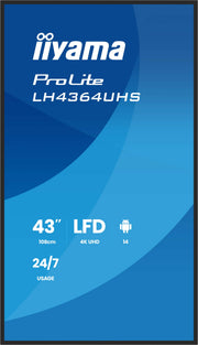 iiyama LH4364UHS-B1AG skyltställ Platt skärm för digital skyltning