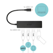 i-tec Advance C31HUB404 gränssnittshubbar USB 3.2 Gen 2 (3.1 Gen 2) Type-C 5000