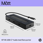 HP 4K USB-C-hubb med flera portar