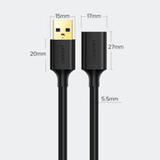 Ugreen US129 USB-kablar USB 3.2 Gen 1 (3.1 Gen 1) 0,5 m USB A 5 Gbit/s Svart