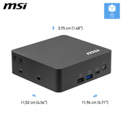MSI Cubi NUC AI+ 3MG-004BEU USFF Svart 355 Intel SoC FCBGA2540 4,7 GHz Inbyggda