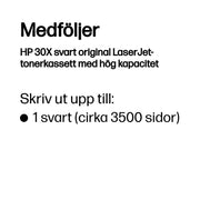 HP 30X svart original LaserJet-tonerkassett med hög kapacitet