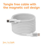 CLUB3D CLUB 3D USB-C Magnetic-Coil Cable White USB-kablar 2 m USB C 0,48 Gbit/s 240