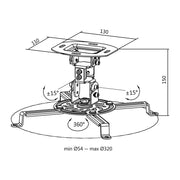LogiLink BP0057 projektorfästen Tak Vit
