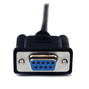 StarTech.com 1 m svart DB9 RS232 seriell nollmodemskabel F/M