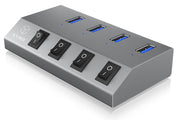 ICY BOX IB-HUB1405 USB 3.2 Gen 1 (3.1 Gen 1) Type-B 5000 Mbit/s Antracit