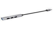 Manhattan 168427 gränssnittshubbar USB 3.2 Gen 1 (3.1 Gen 1) Type-A 5000 Mbit/s Grå
