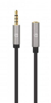 Manhattan 356022 ljudkabel 1 m 3,5mm Svart