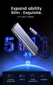 Ugreen 70336 gränssnittshubbar USB 3.2 Gen 1 (3.1 Gen 1) Type-C 5000 Mbit/s