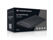 Conceptronic HDE02B Hölje för lagringsenheter HDD-hölje Svart 2.5"