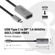 CLUB3D CAC-1567 USB-grafikadapter 7680 x 4320 pixlar Svart