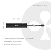 CLUB3D CSV-2555 dockningsstationer för bärbara datorer Kabel Svart