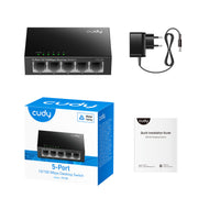 Cudy FS105 nätverksswitchar Ohanterad Fast Ethernet (10/100) Svart