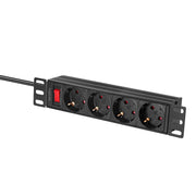 LogiLink PDU4B01 grenuttag 4 AC-utgångar 1U Svart