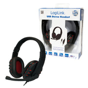 LogiLink HS0033 hörlur och headset Kabel Huvudband Samtal/musik Svart