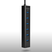 Axagon HUE-SA7BP gränssnittshubbar USB 3.2 Gen 1 (3.1 Gen 1) Type-A 5000 Mbit/s Svart
