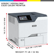 Xerox VersaLink C620 A4 50 sid/min dubbelsidig skrivare PS3 PCL5e/6 2 magasin 650 ark
