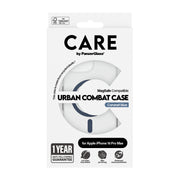 PanzerGlass CARE by Urban Combat Case Transparent w. Blue MagSafe iPhone 16 Pro Max