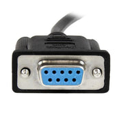 StarTech.com 1 m svart DB9 RS232 seriell nollmodemskabel F/F