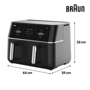 Braun TD 5030I BK Dubbel 10 l Fristående 2400 W Varmluftsfritös Svart