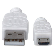 Manhattan 323987 USB-kablar USB 2.0 1 m USB A Micro-USB B 0,48 Gbit/s Vit