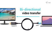 i-tec C31CBLDP8KBIDIR videokabeladapter 1,5 m DisplayPort USB Type-C Svart