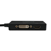 LogiLink CV0109 videokabeladapter 0,15 m DisplayPort VGA + HDMI + DVI Svart