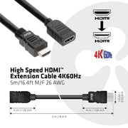 CLUB3D CAC-1325 HDMI-kabel 5 m HDMI Typ A (standard) Svart