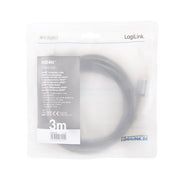 LogiLink CHA0102 HDMI-kabel 3 m HDMI Typ A (standard) Svart