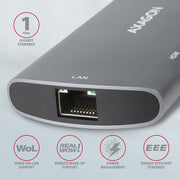 Axagon HMC-6M2 dockningsstationer för bärbara datorer Kabel USB 3.2 Gen 1 (3.1 Gen