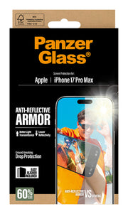PanzerGlass Anti-Reflective Armor Screen Protector iPhone 17 Pro Max w. EasyAligner