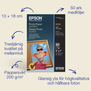 Epson Glossy Photo Paper (130 x 180 mm)