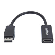 Manhattan 151634 videokabeladapter 0,15 m HDMI Typ A (standard) DisplayPort Svart