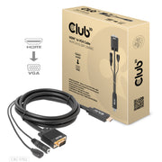 CLUB3D CAC-1712 videokabeladapter 2 m VGA (D-Sub) + 3.5mm HDMI + Micro-USB Svart