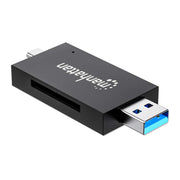Manhattan 102735 kortläsare USB 3.2 Gen 1 (3.1 Gen 1) Type-A/Type-C Svart