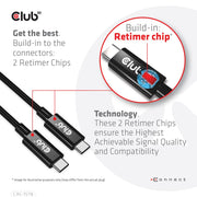 CLUB3D USB4 Gen3x2 Type-C Bi-Directional Cable 8K60Hz