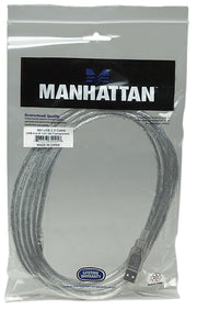 Manhattan 340458 USB-kablar USB 2.0 3 m USB A USB B 0,48 Gbit/s Silver
