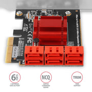 Axagon PCES-SA6 nätverkskort/adapters Intern SATA