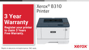 Xerox B310 A4 40 ppm trådlös dubbelsidig skrivare PS3 PCL5e/6 2 magasin Totalt 350