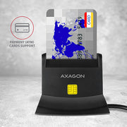 Axagon CRE-SM2 läsare smarta kort inomhus USB 2.0 Svart