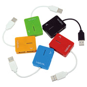 LogiLink UA0136 gränssnittshubbar USB 2.0 Type-A 480 Mbit/s Blå