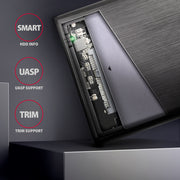 Axagon EE25-A6M Hölje för lagringsenheter HDD- / SSD kabinett Svart 2.5"