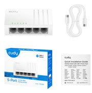 Cudy FS105D nätverksswitchar Ohanterad Fast Ethernet (10/100) Vit